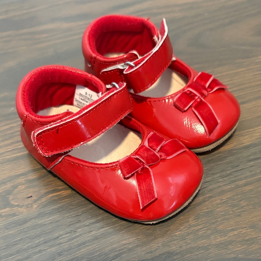 Robeez Red Baby Walker Mary Jane Shoes with Bow